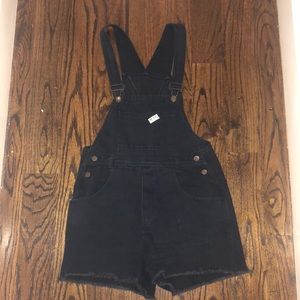 Black short overalls